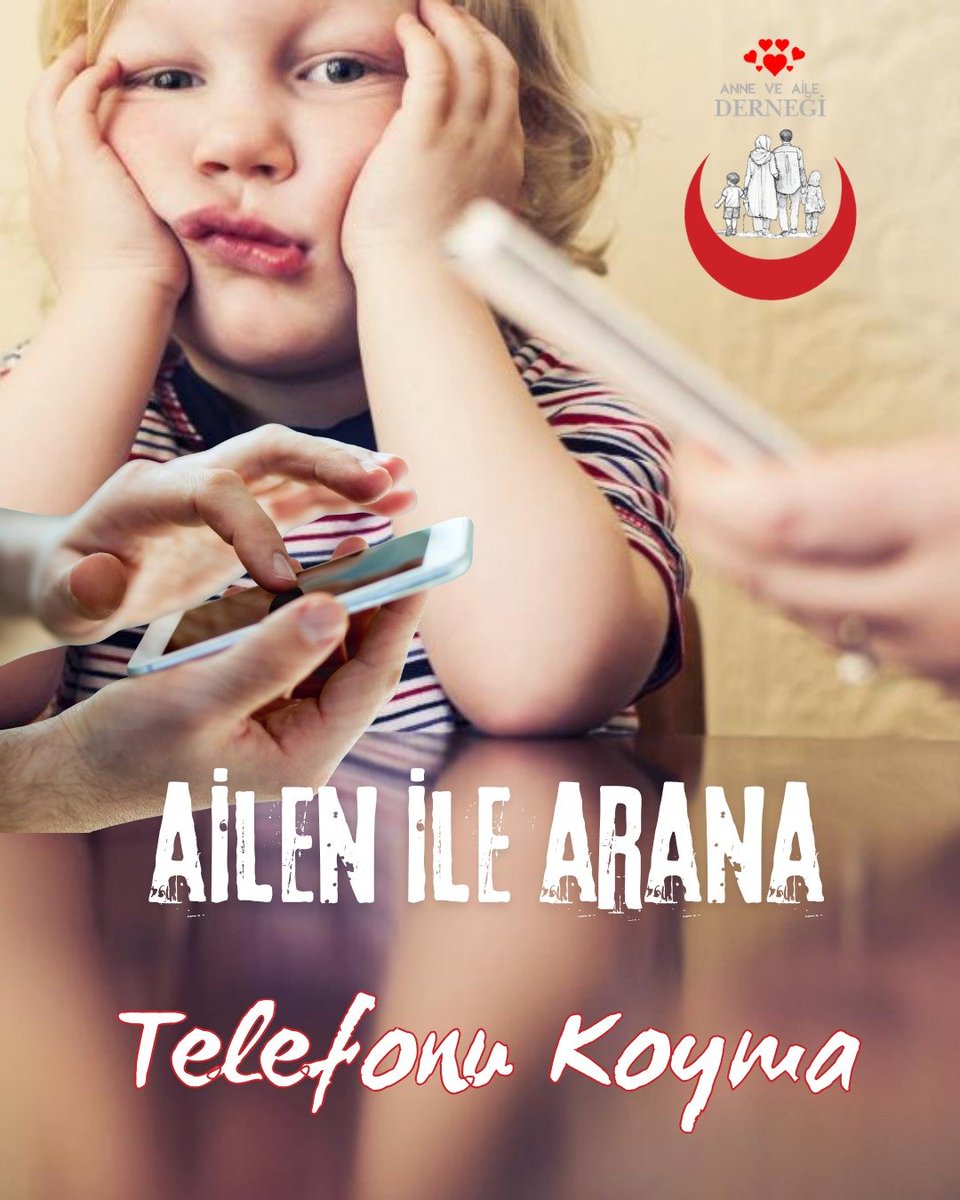 anneveaileder's tweet photo. Çocuklar bizi izler, söylediklerimizi değil yaptıklarımızı örnek alırlar.

Bugün bir karar verelim: Ailenin yanında telefonu değil, sevgiyi ve ilgiyi öne koyalım. ❤️

Ailen ile arana telefon koyma 📵

@MustafaBes23622 
@Fatmarmaganoglu 
@BeserMerve88952 
@IcinIyilik https://t.co/ombaj02tif