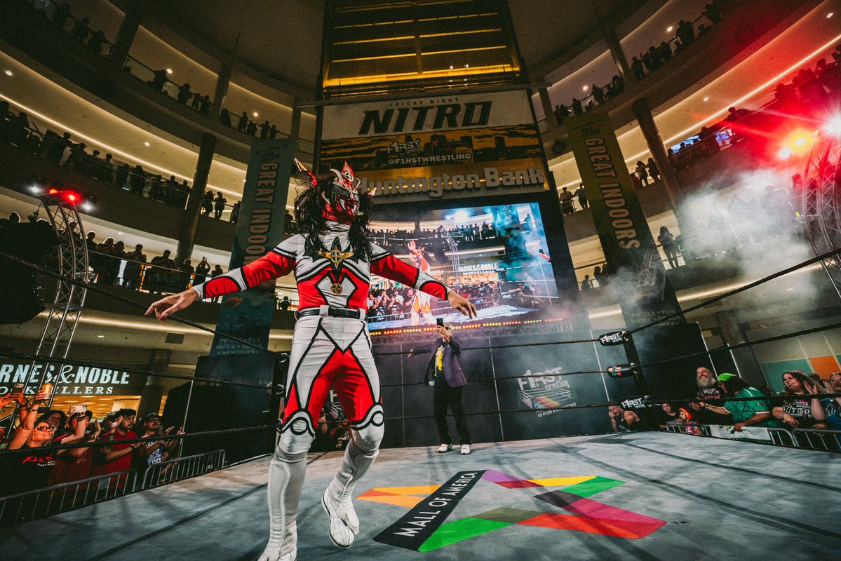 sarahdope's tweet photo. Jushin “Thunder” Liger returned to the ring inside Mall of America last Friday for @f1rstwrestling’s #FridayNightNitro! 

(More photos coming soon. Let me get through my corporate day first, lol) https://t.co/Qi5gNeUAak