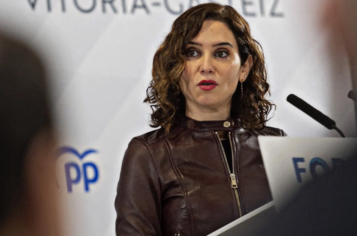 Inevitablewest's tweet photo. 🚨BREAKING: Isabel Díaz Ayuso, President of the Commune of Madrid:

"Pedro Sánchez is safe in his armoured palace, but the Spanish people, and especially those from Ceuta, are threatened by criminals and terrorists who are allowed to enter Spain." 🇪🇸 https://t.co/crPRasQxRH