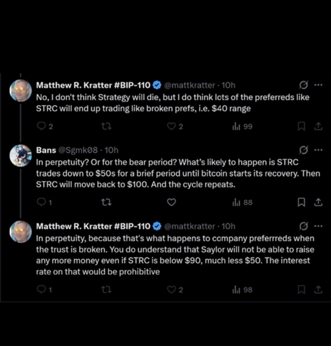 Grandcasboy's tweet photo. Why is STRC now above $93? 

Kratter told us it was going to trade at the $40 in range in perpetuity.

It wouldn't be because this guy is a total moron who has no idea what he's talking about, could it?

$STRC https://t.co/MBJeRXGFwh