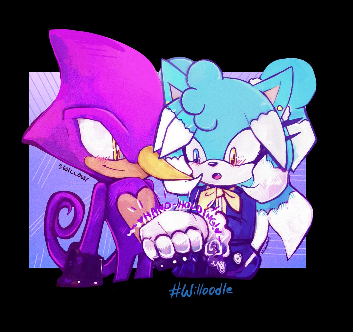 WeepingAnemone's tweet photo. Another #Willoodle we made together on stream back in June! 💜 💙 https://t.co/kuyQBBs6vx