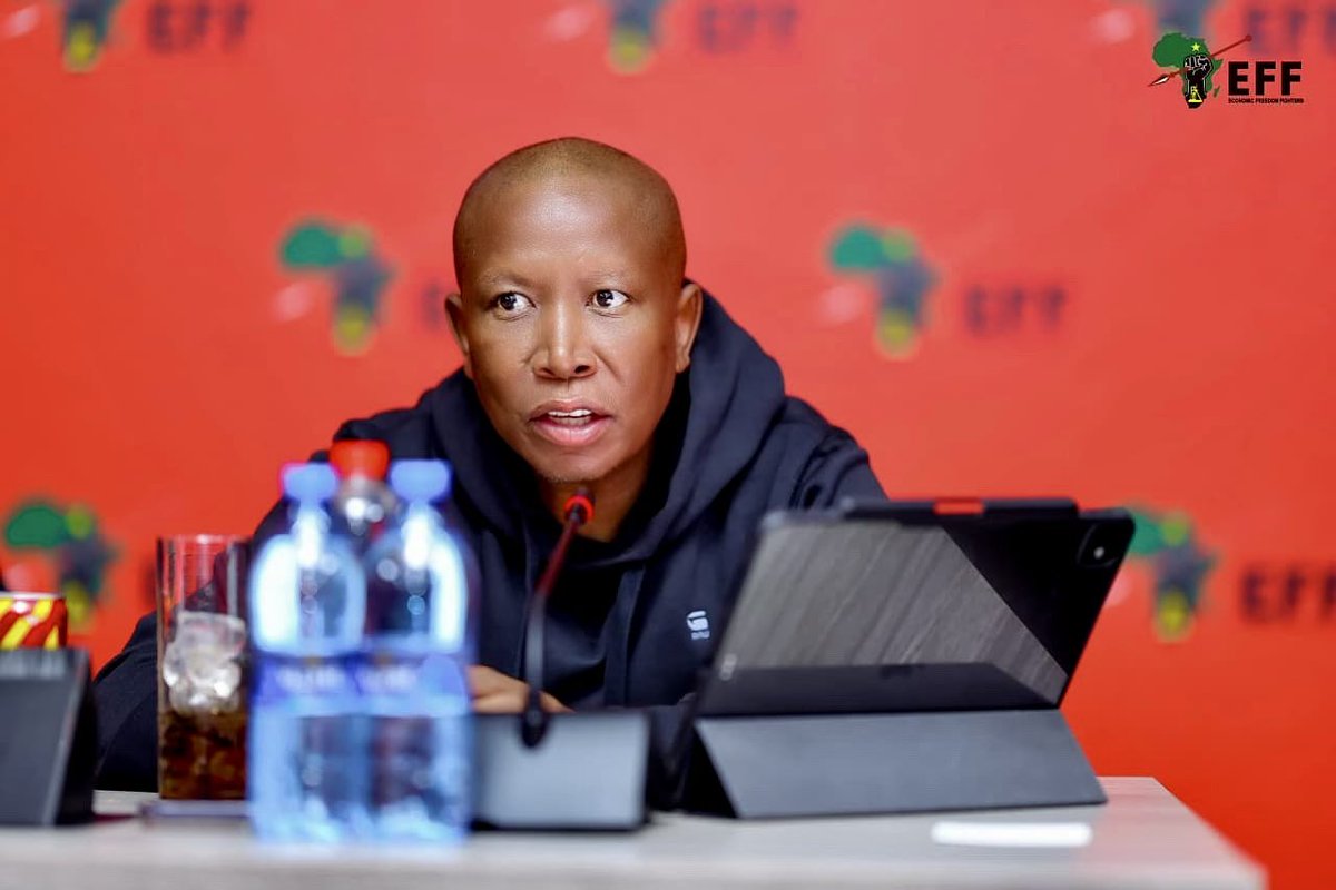 EFFSouthAfrica's tweet photo. President @Julius_S_Malema and TG @OmphileMaotwe presiding over the Gauteng PETF, currently underway at the Winnie Madikizela Mandela House.

We are tightening up our boots to go battle for the advancement of our generational mission of economic freedom in our lifetime. #RegisterToVoteEFF