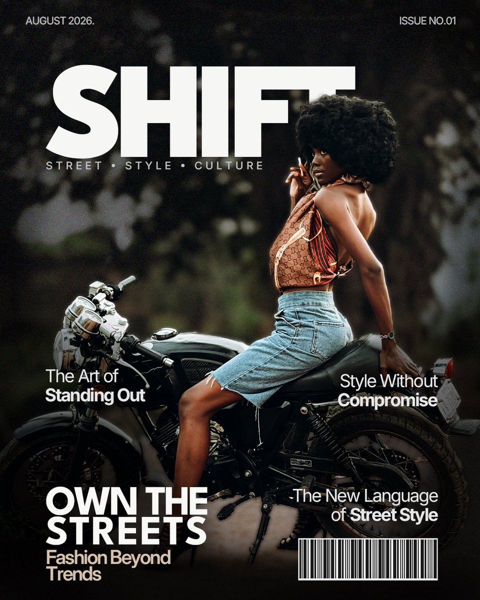 samorogbemi's tweet photo. I reimagined Face of the Frame as the cover of a contemporary street culture magazine, using bold editorial typography and a clean layout where confidence and style become the story, blending fashion with the streets. This is self expression in Fashion.#dsgnspace @DSGNRs_Space https://t.co/jXfgaEHpj0