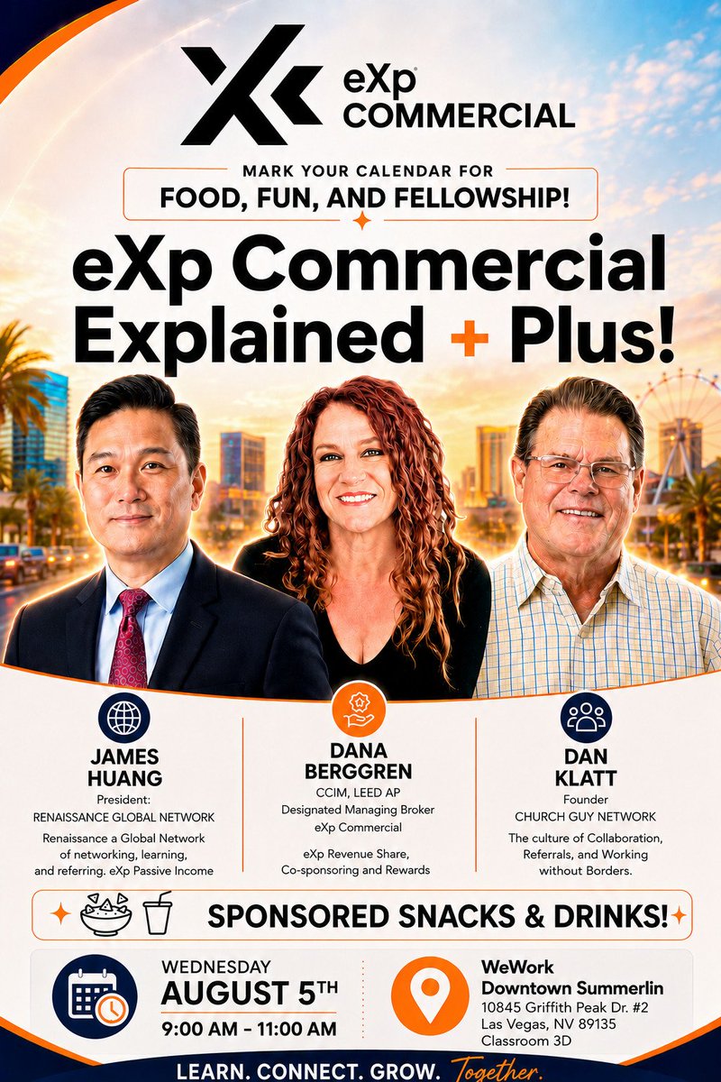 ChurchGuyNet's tweet photo. Join Us for eXp Commercial Explained + Plus!  

Whether you're already part of eXp Commercial or simply curious about what makes our platform different, this is an event you won't want to miss!  

Eventbrite Registration: https://t.co/JXWdAKn7t8 https://t.co/Ylkti0hjck