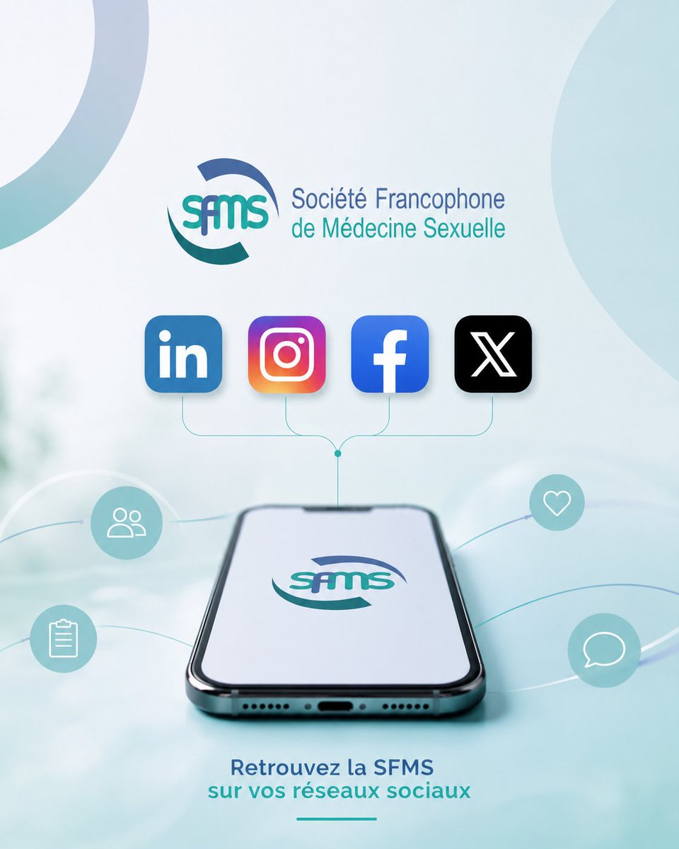 sfms_fr's tweet photo. 🚀 Retrouvez désormais la SFMS sur tous ses réseaux sociaux !
Suivez-nous pour nos actualités scientifiques, recommandations et la vie de notre société.

📸 Instagram : @sfms_fr
💼 LinkedIn : https://t.co/ZIXO6x1a5N
📘 Facebook : https://t.co/eh0bgnzcOH

#SFMS #médecinesexuelle https://t.co/1E5uN8Naow