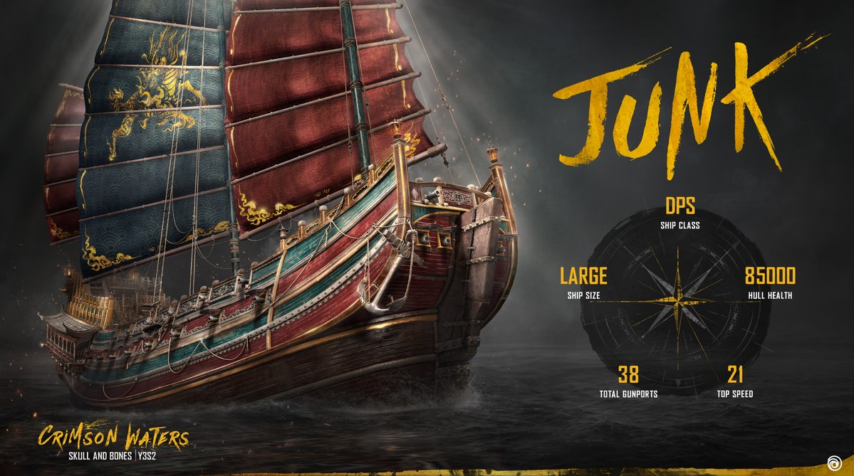 Ubisoft_UK's tweet photo. 38 gunports. Built for sustained firepower.

Captains, meet the Junk.

#SkullandBones https://t.co/ROcTwu0gqV