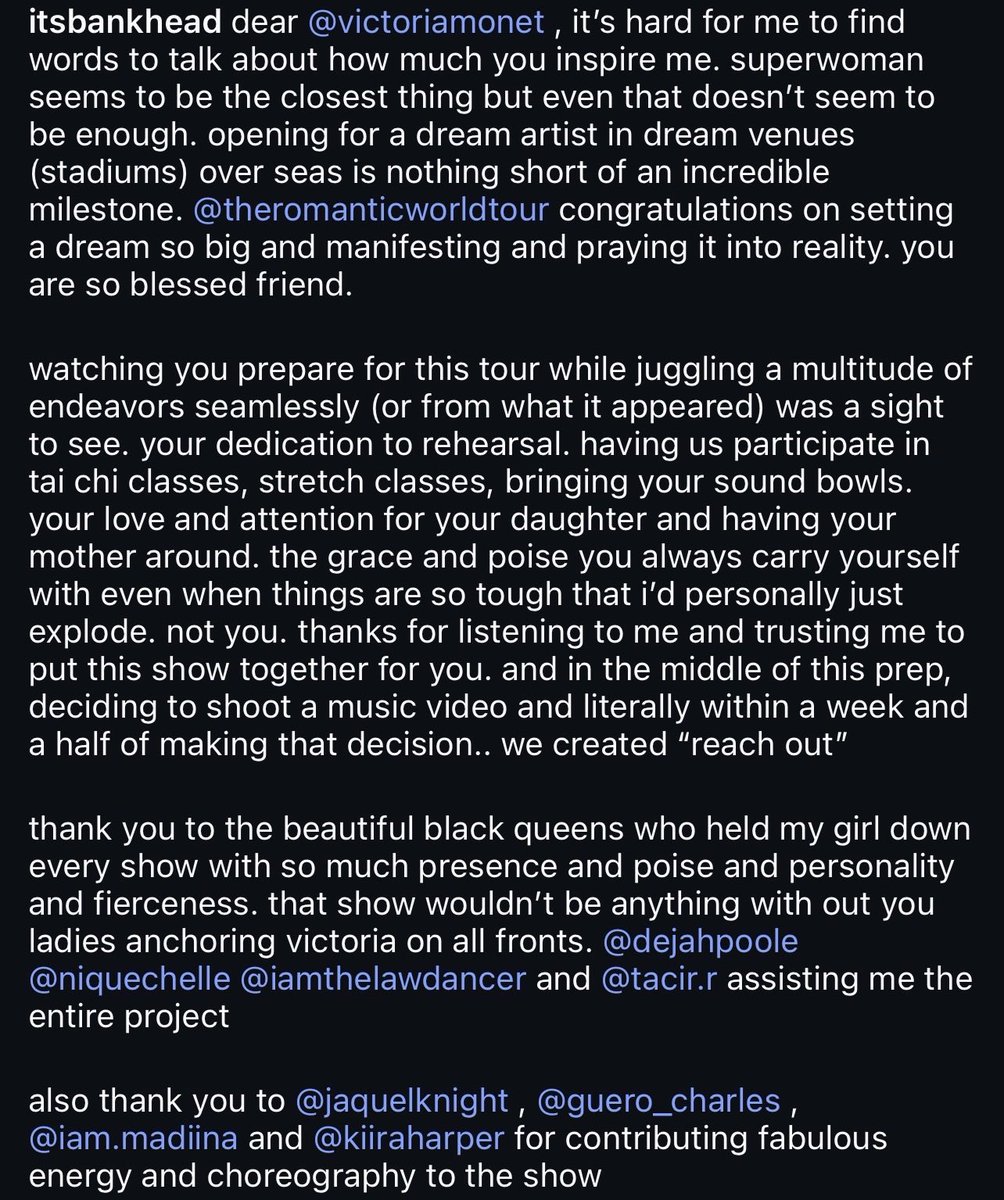 VictorianStats's tweet photo. In a heartfelt post, Sean Bankhead shares that Victoria Monét’s video for #ReachOut was created amid rehearsals for #TheRomanticTour 🤍🥹

“in the middle of this prep, deciding to shoot a video &amp;literally within a week &amp;a half of making that decision..we created ‘reach out’” https://t.co/7tRwDkj4N8