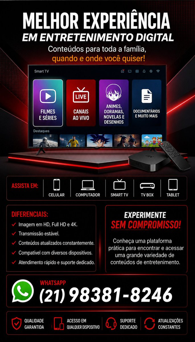 rallekks's tweet photo. Vem rapaziada, todas as plataformas disponíveis e atualização toda semana, você indicar algum amigo você ainda tem 1 mês. 

https://t.co/1JbSdhHNsR

#Streaming #iptv https://t.co/xHdvCIZWf4