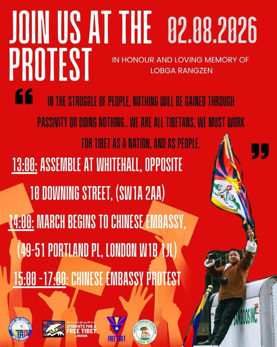 Kruoais's tweet photo. Proud to join the Tibet protest on Aug. 2. I stand with Tibet and support freedom, democracy, and human rights. I'll continue to speak out against the CCP and support those fighting for liberty. https://t.co/SMD7uklKfd