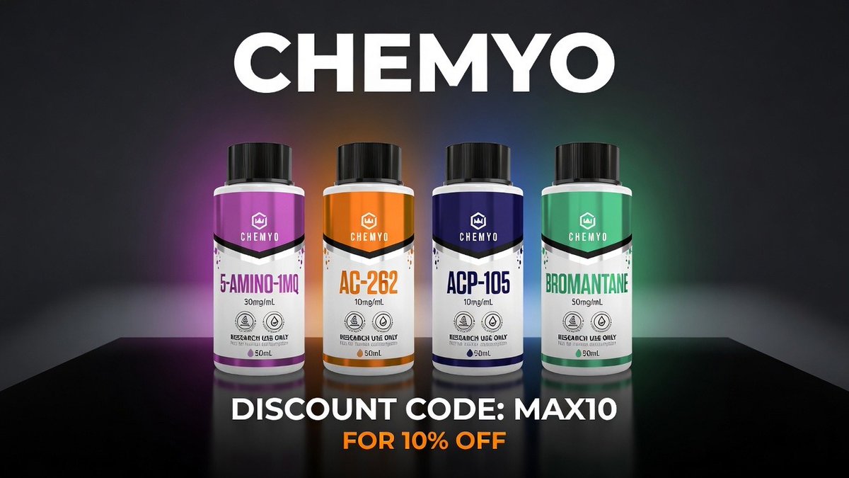 Peptide_Reviews's tweet photo. Ordering from Chemyo?
Use code MAX10 to get 10% off your order.
View the full selection here:
👉https://t.co/Qpt7HU6A4Y https://t.co/zOdZvRo2YA