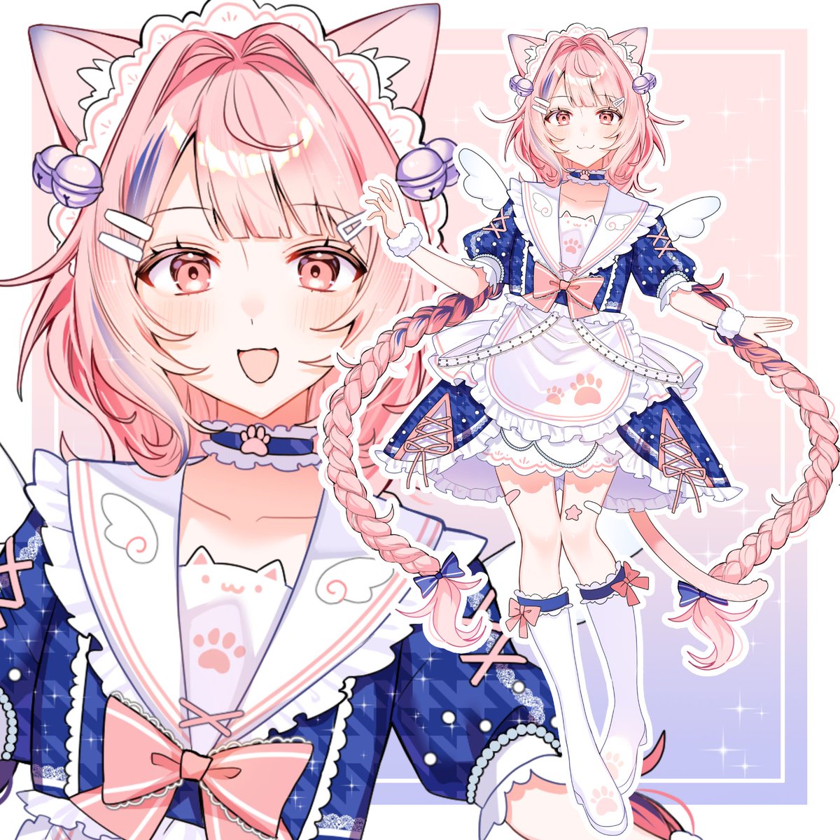 wiwi_ab's tweet photo. つなぐにて立ち絵販売中です！
商品名：[表情 10 種]ピンク猫の女の子 https://t.co/U06CjIU9Fy #つなぐ https://t.co/WXWrtS5XER
