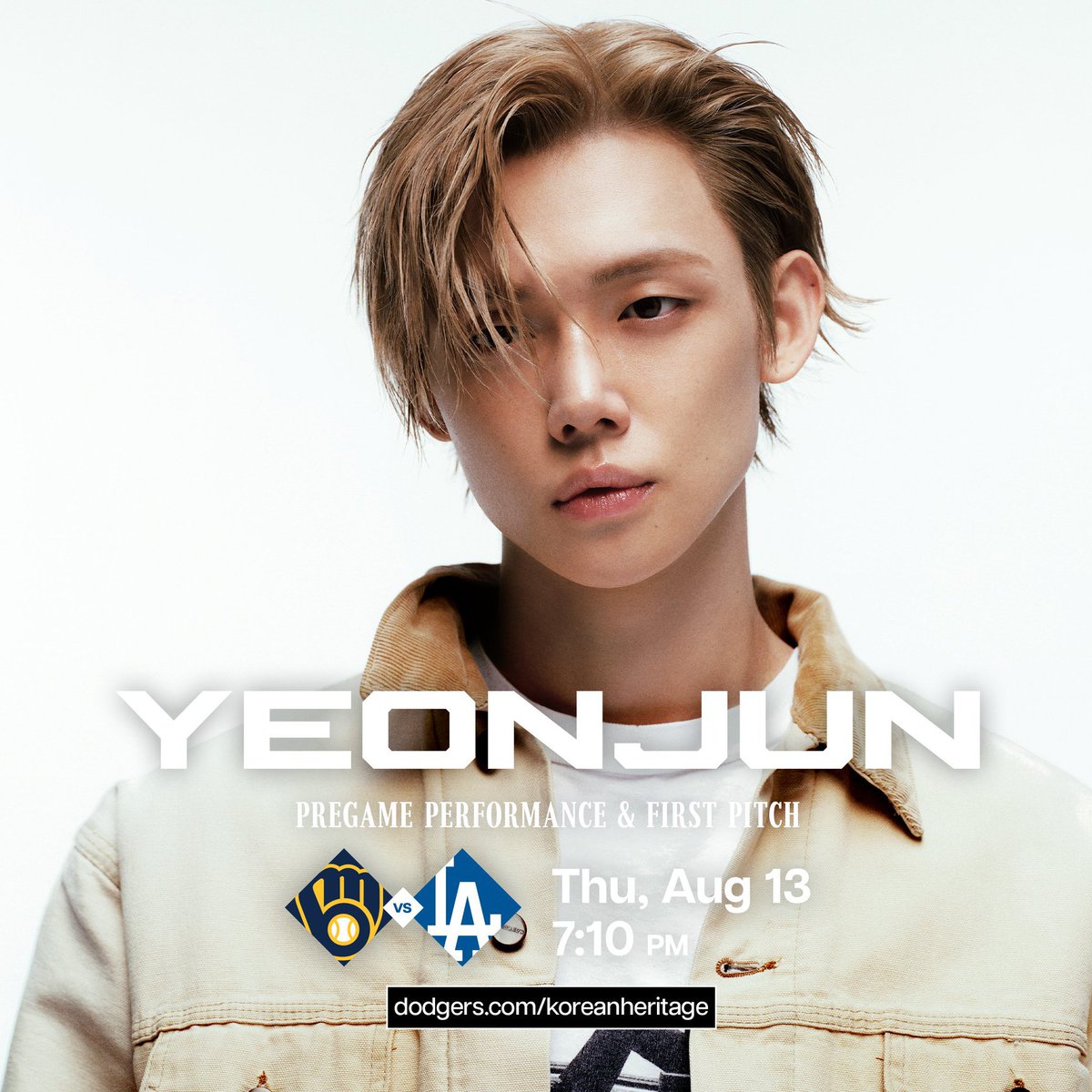 TXTChartData's tweet photo. #YEONJUN will be Performing &amp; throw the first pitch to celebrate Los Angeles Dodgers Korean Heritage Night on Thursday, August 13! https://t.co/2Khmx8iwqo