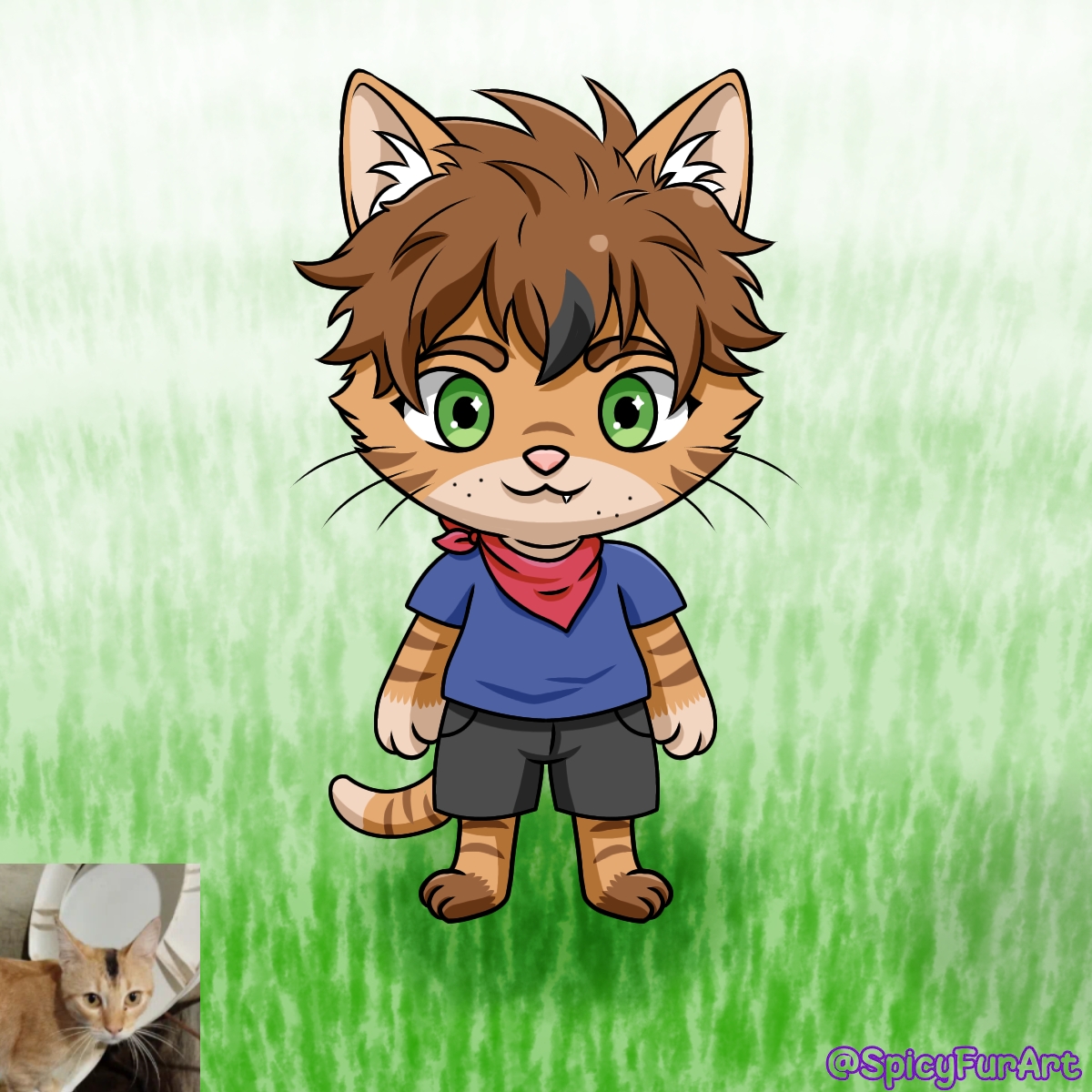 SpicyFurArt's tweet photo. Cinder Blaze and Mallow Blaze

Finally a new member in the Blaze family! Meet Cinder Blaze, Mallow's younger brother (inspired by my real life kitty). 
#CinderBlaze #MallowBlaze #OriginalCharacter #OC #CatArt #DigitalArt #ChibiArt #CatOC #SiblingDynamics #ArtCommunity https://t.co/rXVRFDNkwa