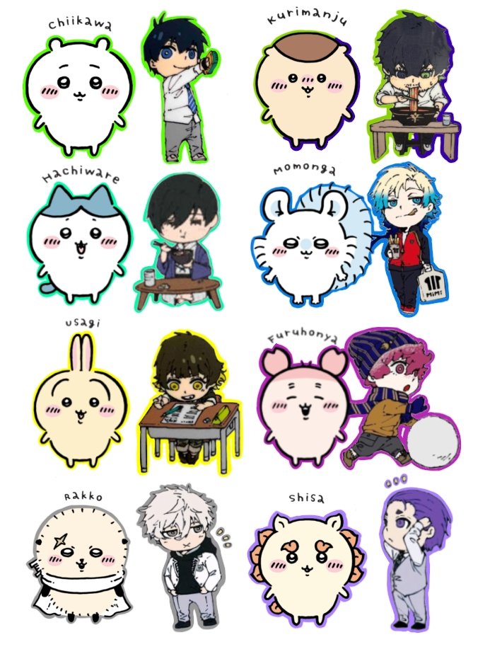 pinketness's tweet photo. blue lock x chiikawa and friends https://t.co/LVBLlbN4Sq