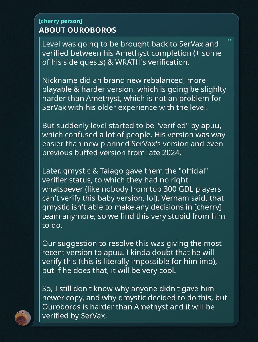 denkyuzuGD's tweet photo. An official statement from @cherryteamgd about OUROBOROS situation. https://t.co/zo40gCpBi6