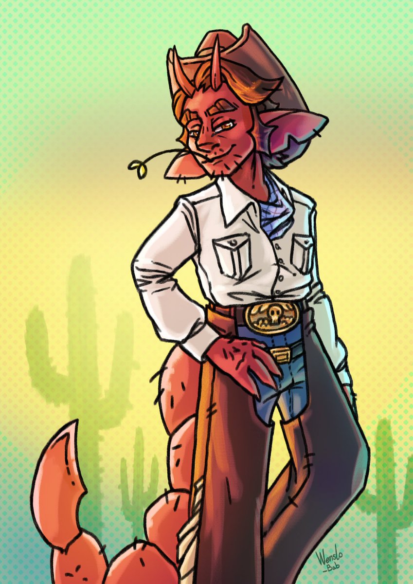 Wenslo_Bab's tweet photo. Artfight #12 My Last Attack! I still have one more in the works I never posted! Stay tuned~  Gummi.buni (on AF/Insta) Beau is so handsome, I loved getting a chance to draw this cowboy!

 #Artfight2026 #ShareMyAttack2026 #TeamComedy https://t.co/5F4tBlr4h0