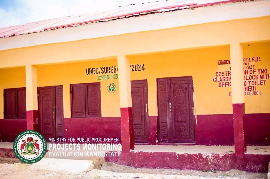 HonMainasibi's tweet photo. Blocks of two classrooms with office at Chedi Primary School in Minjibir Local Government Area, Kano State. @DrAdamuGZango
@nuramaaji
#AbbaIsWorking 
#KanoIsWorking https://t.co/YE2dMu1jUu