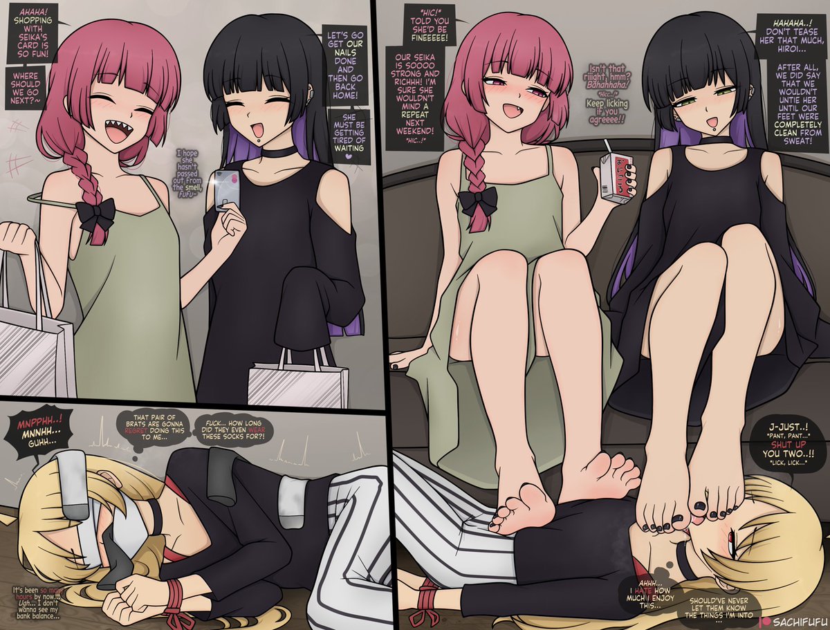 SachiFufu's tweet photo. You probably should’ve been more careful about letting your friends with cute feet know about your weakness~ 

Now look at you… 🤍 https://t.co/zZTwDMCCWT