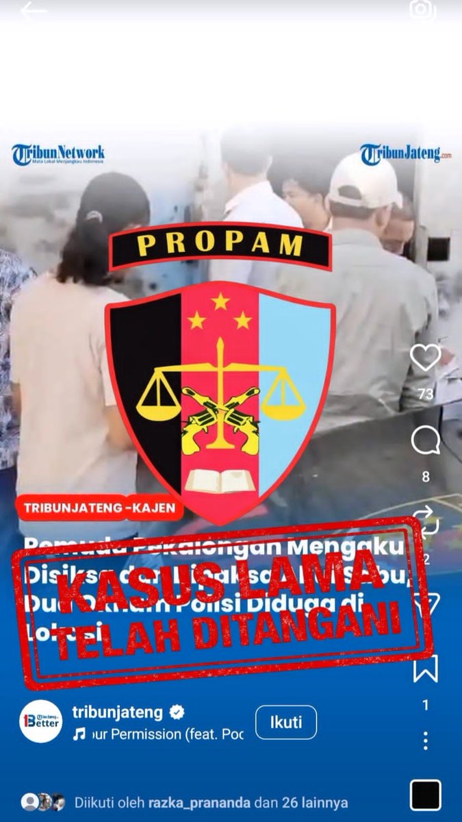 cozydream925's tweet photo. Haloo Sobat Propam

Berikut perkara yang telah ditangani Polda Jawa Tengah beserta jajaran

Punya keluhan ke oknum Polisi.? Cukup scan QR Code Yanduan Propam Polri atau klik link https://t.co/BqRfa6ipLf dengan dilengkapi identitas dan bukti pendukung

Gratis, mudah dan cepat https://t.co/JU2Z3vO9QZ