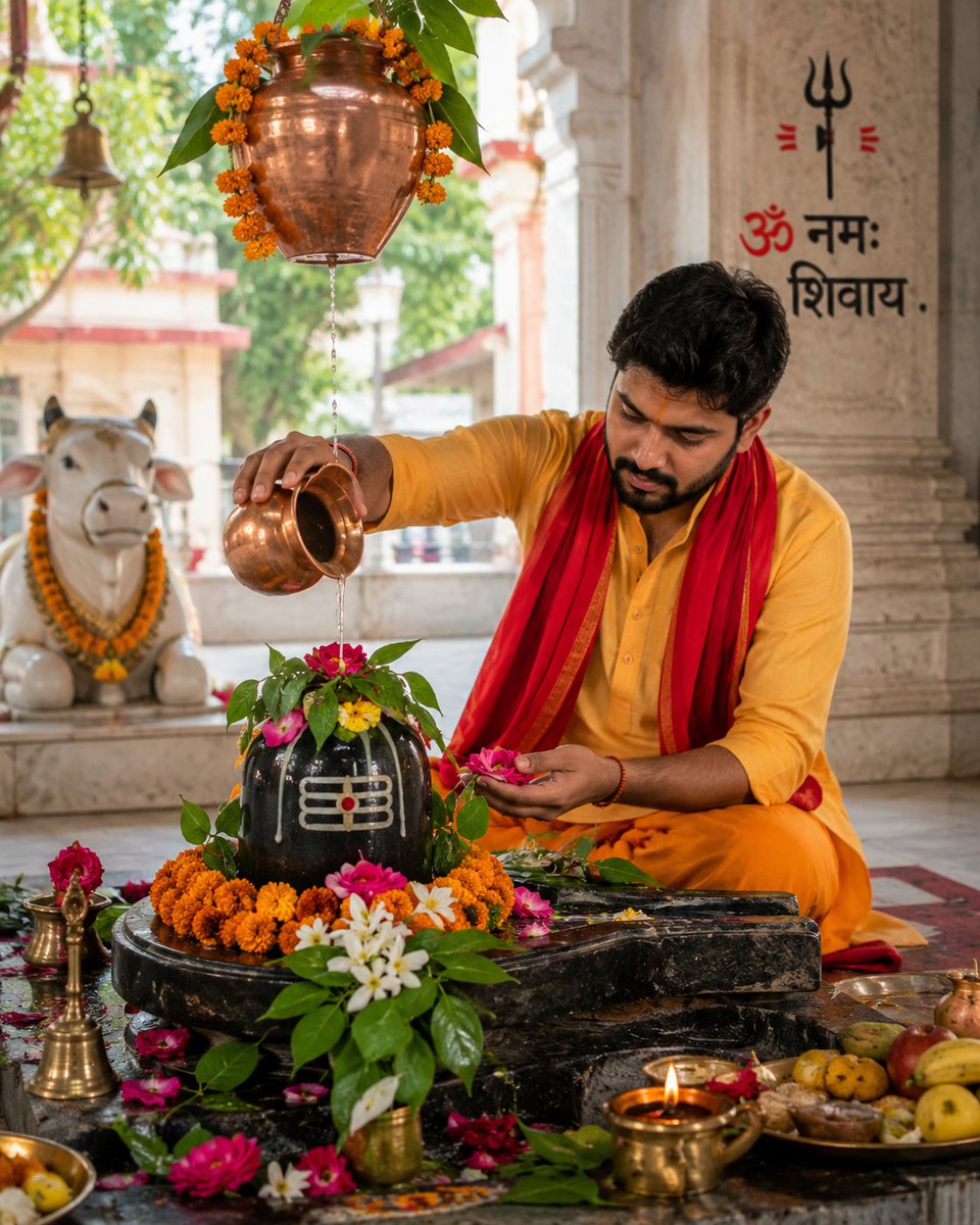StoryLineIN's tweet photo. ॐ श्री रुद्राष्टकम् 
नमामीशमीशान निर्वाणरूपं
विभुं व्यापकं ब्रह्मवेदस्वरूपम्।
निजं निर्गुणं निर्विकल्पं निरीहं
चिदाकाशमाकाशवासं भजेऽहम्।।

मैं उन भगवान शिव को प्रणाम करता हूँ जो समस्त ईश्वरों के भी ईश्वर हैं, जिनका स्वरूप मोक्ष है, 

जो सर्वव्यापक, सर्वशक्तिमान तथा ब्रह्म और वेदों के स्वरूप हैं। वे अपने वास्तविक स्वरूप में निर्गुण, निर्विकल्प, निष्काम और किसी भी इच्छा से रहित हैं। वे चैतन्यरूपी अनंत आकाश के समान सर्वत्र व्याप्त हैं। ऐसे आकाशवासी, परम चेतनस्वरूप भगवान शिव का मैं श्रद्धापूर्वक भजन करता हूँ।

हर हर महादेव 🙏🚩
ॐ नमः शिवाय 🙏🚩