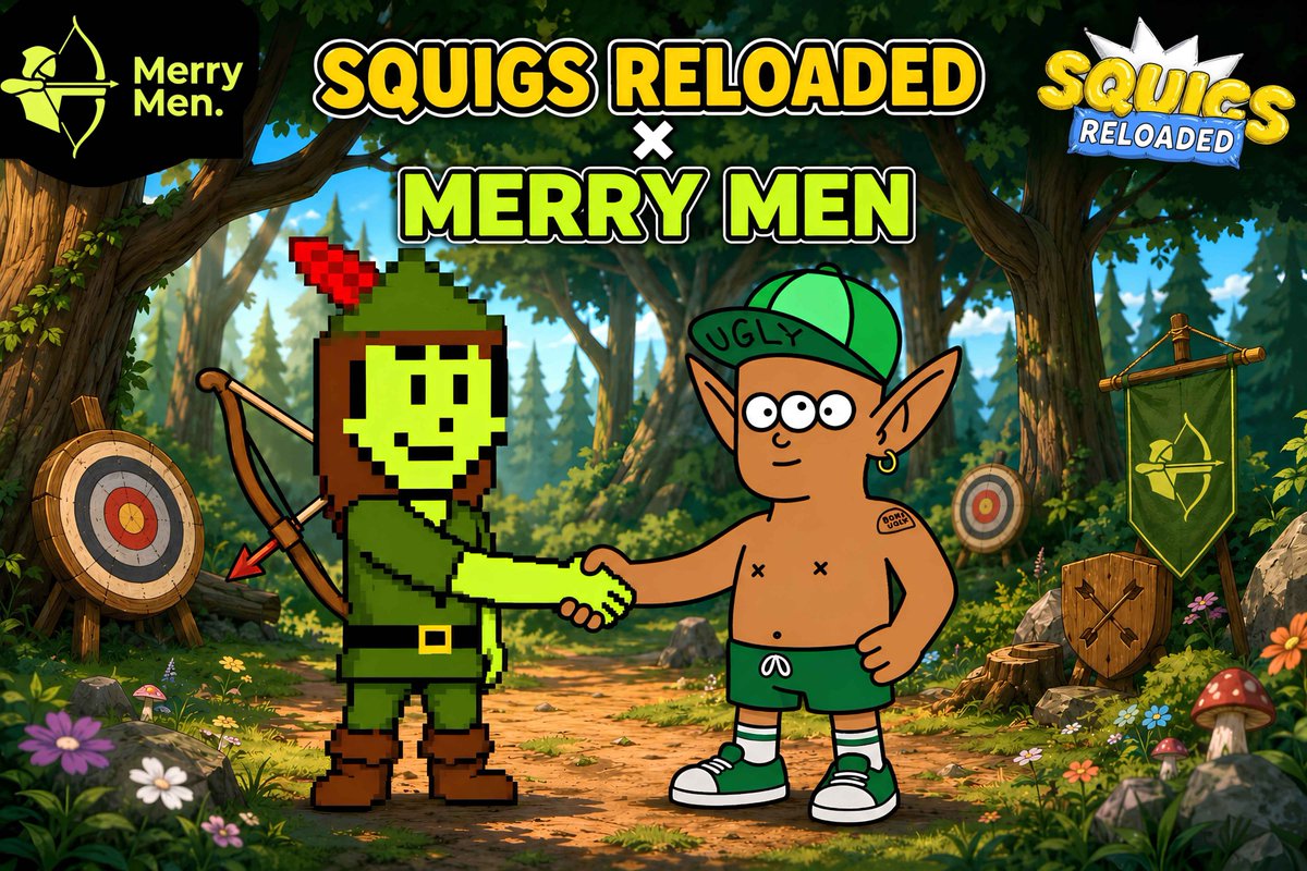RhMerryMen's tweet photo. Proud to announce our first Official Collaboration.

Merry Men is giving GTD WL spots to every holder of @SquigsNFT across the board.

Welcome to the Forest, Gang. 🫡 https://t.co/alhCJzbf6i