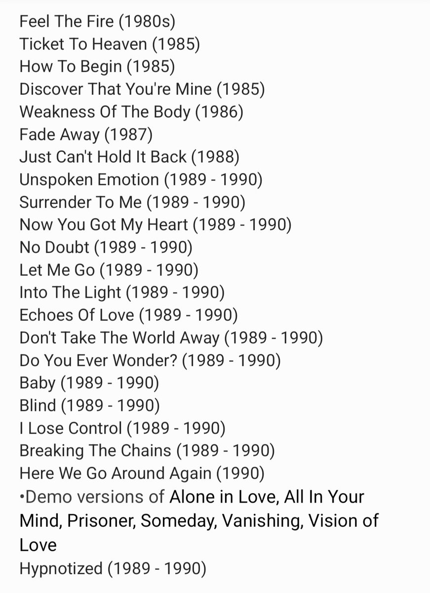 N0532_'s tweet photo. @musicmemoirs @bblmariah She could've at least released the demos or all the songs that were potentially recorded but never made it on the album. I tried to compile songs that are either recorded but never released, or rumoured to exist, or were probably never even recorded. Still a lot to unpack. https://t.co/WTdrfF8y4f