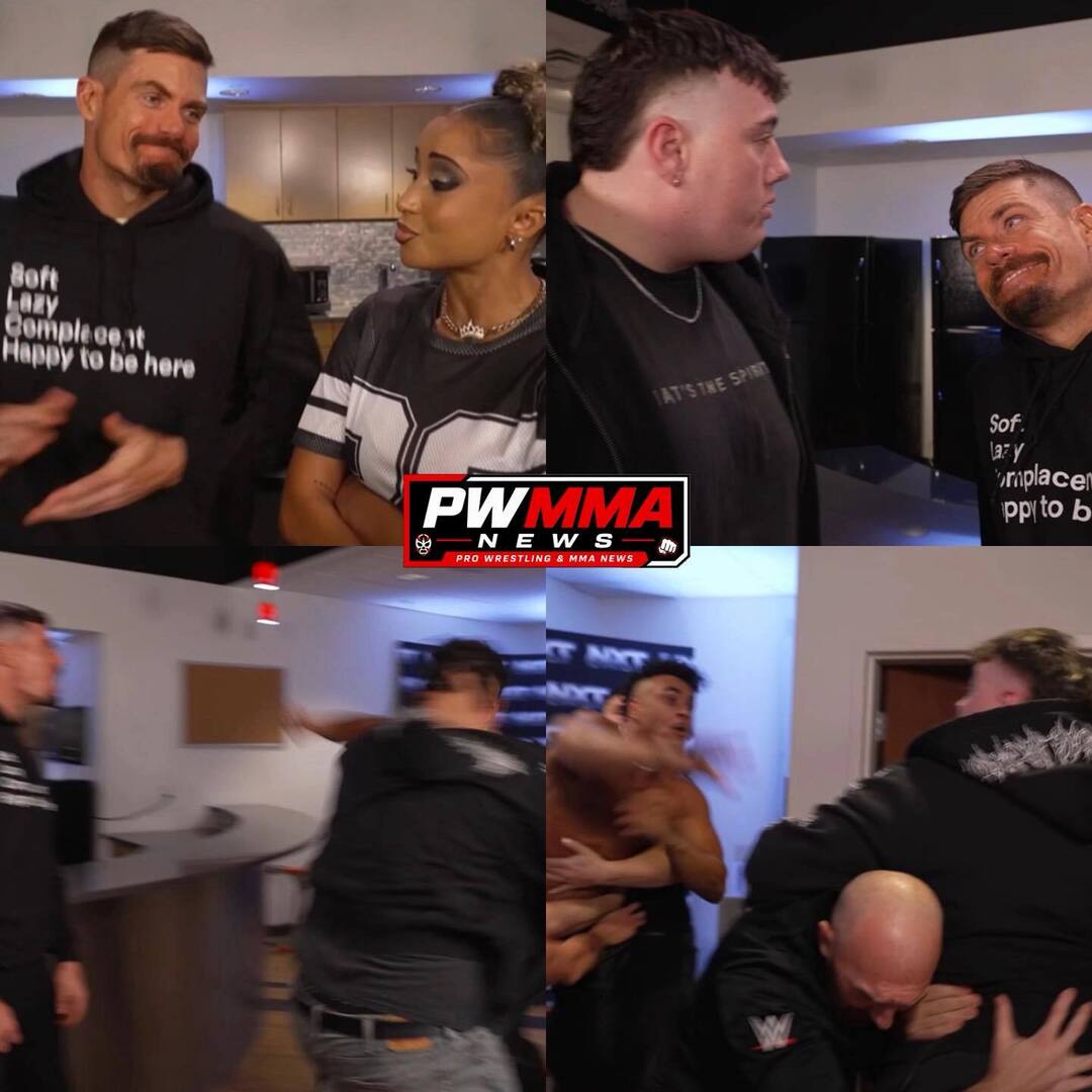 PWMMANews's tweet photo. Kelani aims to win the top title on her first try after Grayson Waller’s caution. He warns her not to miss. Mason Rook challenges Waller, but Kam Hendrix blindsides him as they brawl. #WWENXT https://t.co/F5qFcUkHem