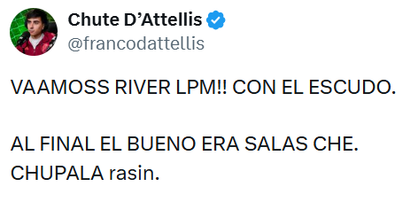 BocaTeVe's tweet photo. Ni uno de estos subnormales tira postas se salva nunca jamás, eh. Nunca. https://t.co/vQ5wV18DhI
