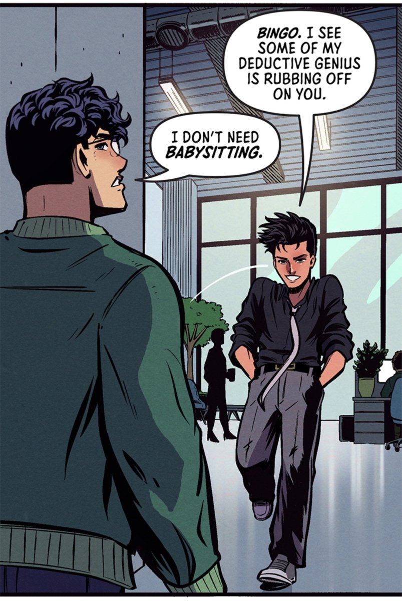 Samcamp_'s tweet photo. No gadgets, no Super-Identity. Absolute Damian...not. What happens when you strip down the son of the world's greatest detective to only his raw intellect and force him to play by the rules? Jon and Damian, together again, but this time, they have to hit the streets! https://t.co/adFTkMuSxV