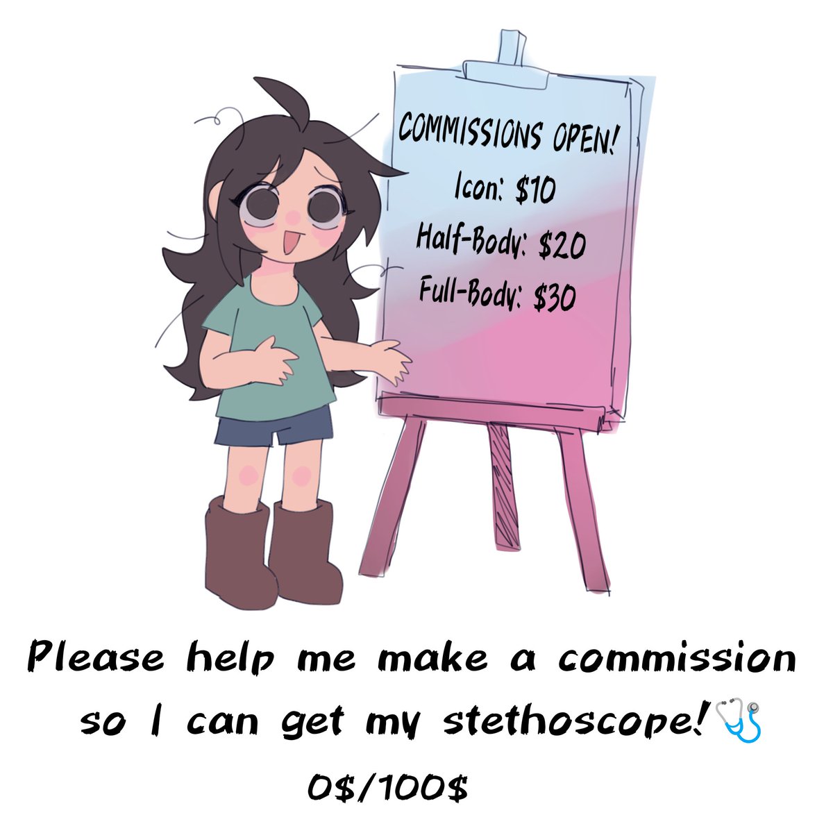Vxn_n_'s tweet photo. Giving this a last chance...🥺 My clinical rotations start in a month, and I'm still trying to raise $100 for my stethoscope after a month of zero sales. Even sharing this post means the world to me. Thank you so much! 🩺💖
 #supportsmallartists #drawing #digitalart #commissions https://t.co/uH4YwlsGNX
