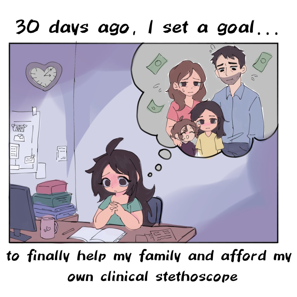 Vxn_n_'s tweet photo. Giving this a last chance...🥺 My clinical rotations start in a month, and I'm still trying to raise $100 for my stethoscope after a month of zero sales. Even sharing this post means the world to me. Thank you so much! 🩺💖
 #supportsmallartists #drawing #digitalart #commissions https://t.co/uH4YwlsGNX