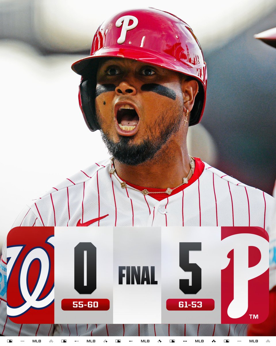 MLB's tweet photo. Luis Arraez picks up his first two @Phillies hits and drives in two, and Philly wins its fourth in a row! https://t.co/r6NVjCtLc3
