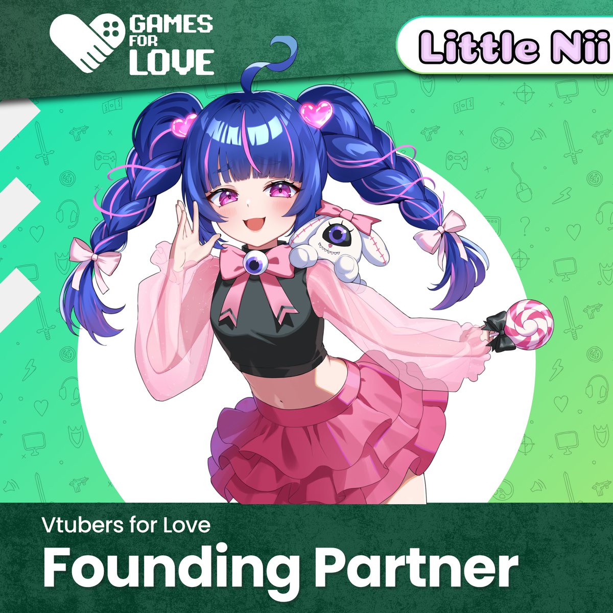 littleniinii's tweet photo. Im SO EXCITED  to announce I am a Founding Partner for VTubers for Love! 💗

Thank you to @GamesForLoveorg for the opportunity. Stay tuned for upcoming charity events and updates, we have so much we're planning! #GamesForLove https://t.co/7JGVJTz5Gr