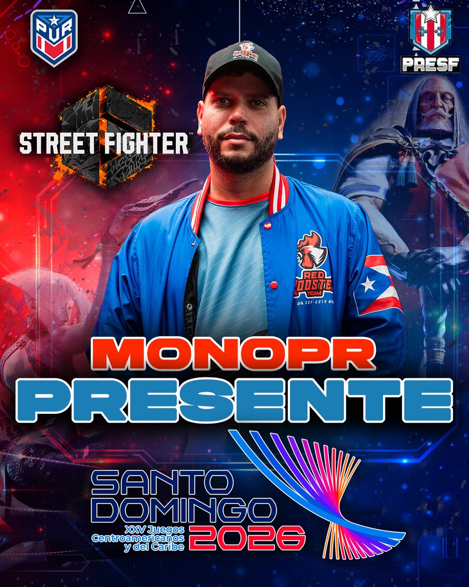 RedRoosterTeam1's tweet photo. ¡TODO LISTO PARA LA ACCIÓN!🔥

@Monopr ya está en Santo Domingo junto a toda la delegación nacional, listo para disputar los Juegos Centroamericanos 2026 🏆👏🏽

Este jueves empieza la participación. Contamos con todo su apoyo 💪🏽🇵🇷 https://t.co/pLfM3fk0pg
