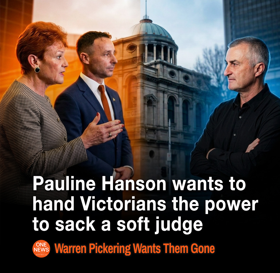 OneNewsAu's tweet photo. 🟠 ONE NATION WILL GIVE VICTORIANS THE POWER TO SACK A JUDGE, BECAUSE RIGHT NOW NOTHING A JUDGE HANDS DOWN CAN COST THEM THEIR JOB 🟠

Pauline Hanson and One Nation's new Victorian leader Warren Pickering went on 3AW with Tom Elliott on Tuesday and set out what they'd do about the state's courts with the numbers behind them.

Hanson wants an independent board that can call a judge in when the sentence doesn't match what the public expects and put that judge's job on the line. Her words: "I think the people have a right to say, hey, listen mate, you're not giving us the sentence that befits the crime."

That would be a real change. A Victorian judge sits on the bench until they turn 70, and nothing they hand down can ever cost them the job. Hanson wants that fixed, and Pickering wants tag and release gone with it, making "bleeding heart judges" accountable for repeat offenders.

Elliott then let slip that a judge told him privately the bench is "so overwhelmingly left wing" that "they do not believe in incarcerating people".

Read the full story here: https://t.co/Xt5piZ3cAM

Don't miss what really happened, our daily newsletter, right in your inbox for FREE, or go paid to support the cause:
https://t.co/rT5h9eplo5