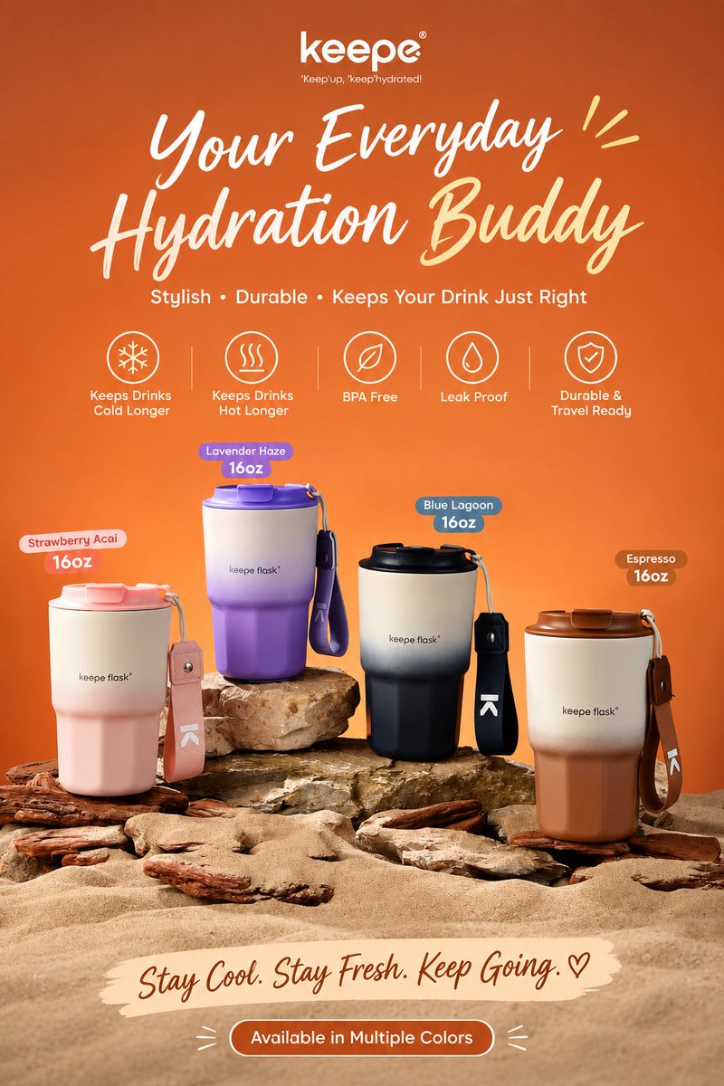 KeepeFlask's tweet photo. Hydration has never looked this good! 🩷🩷 Whether you're at work, at the gym, or on the go, the Keepe Flask keeps your favorite drinks hot or cold for hours.
 #KeepeFlask #StayHydrated #SipInStyle #EverydayEssentials https://t.co/Mxt2U73t5X