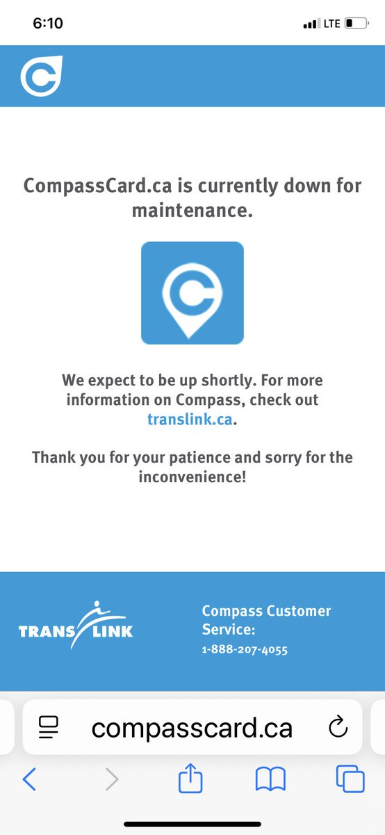 Debby_Reis's tweet photo. Hey @TransLink are you aware that the Compass Card website has been down for at least 2 days? I have not been able to add a pass to my card! https://t.co/hFcu1r3sri
