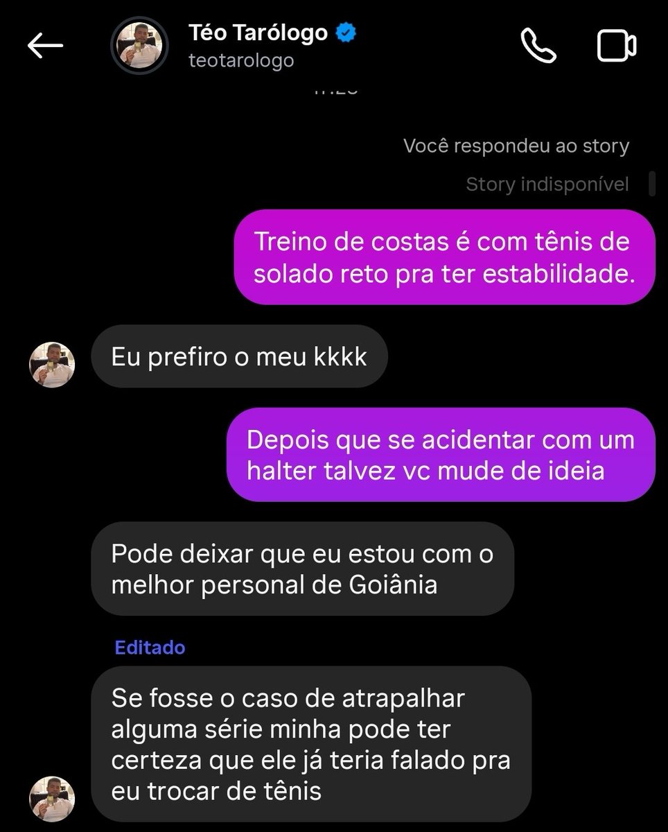 _____ics's tweet photo. que gay arrogante aquele teo tarologo o idiota posta um video quase caindo na academia com um halter de uns 40 kg pq estava com tênis vomero (que tenho igual) sem estabilidade e fui comentar que ideal pra treino de costas e tênis com soldado reto "melhor personal de Goiânia" https://t.co/qCeW8LQ27w