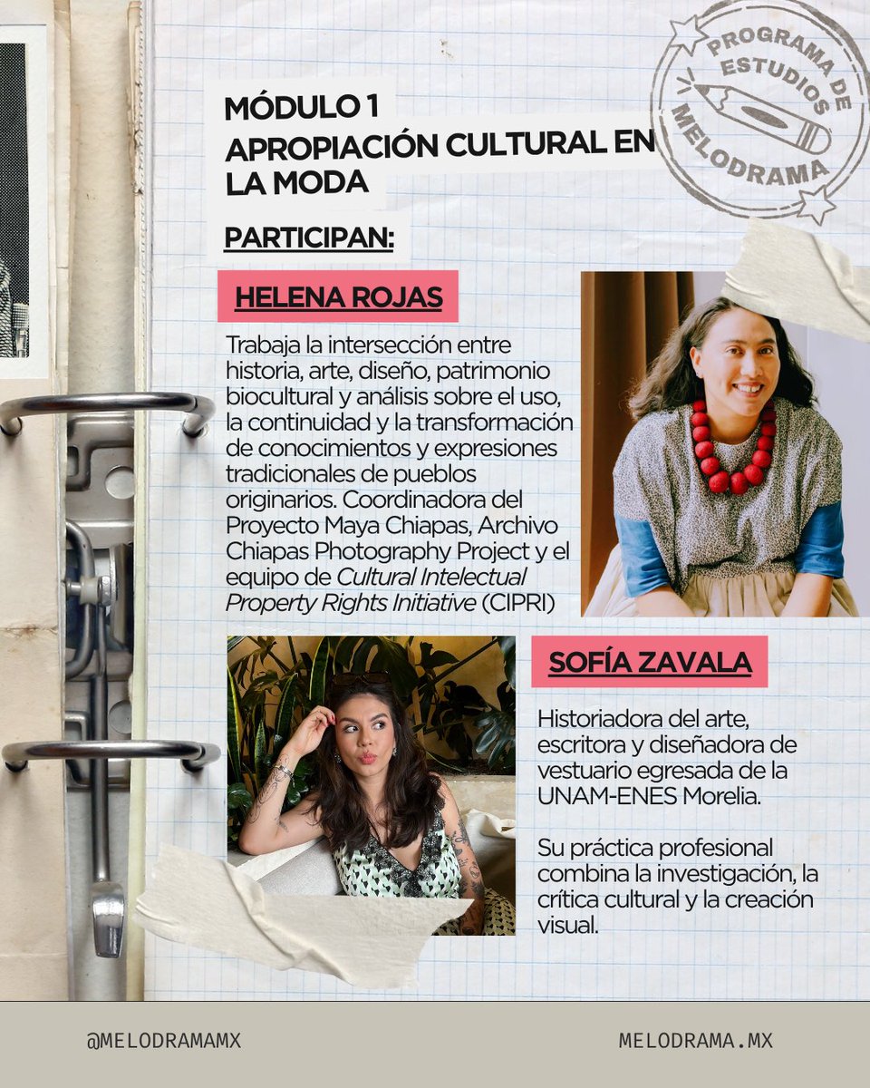 melodramamx's tweet photo. ¡En agosto empieza el #ProgramaDeEstudios de Melodrama! Lo que siempre quisiste saber de la apropiación cultural en la moda pero nadie te explicaba (con invitadas especiales)🙂↕️🫵
Inscríbete aquí https://t.co/MZKW7JioWg https://t.co/uFmXmTkoag