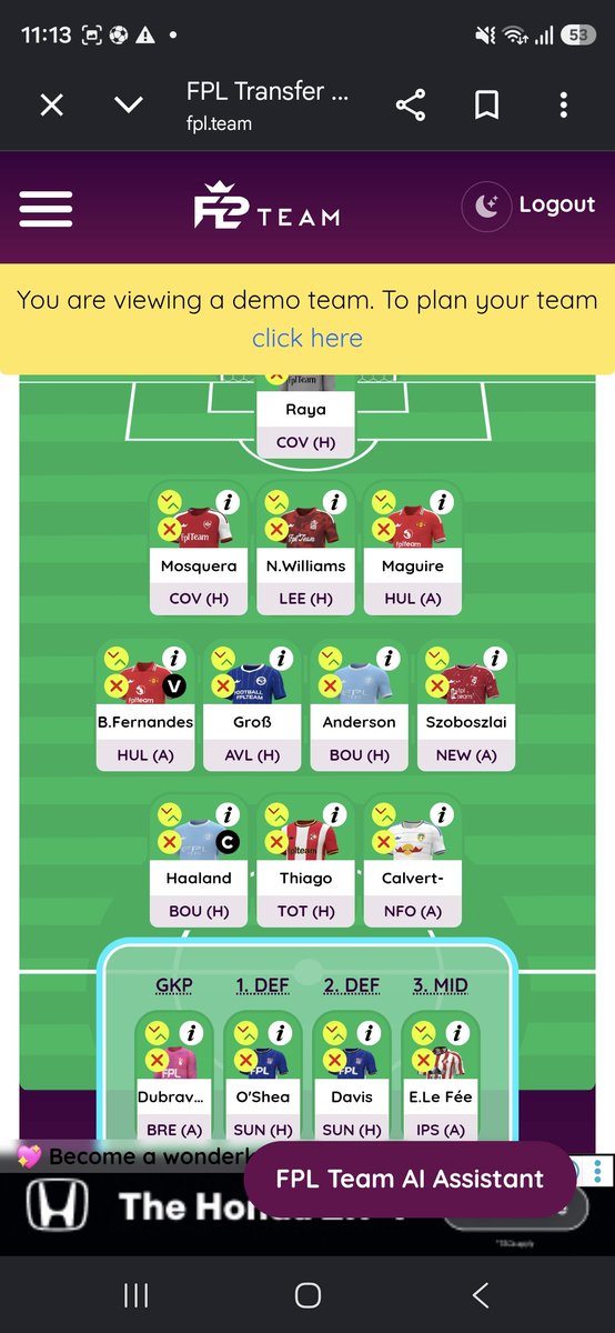 19Raviation91's tweet photo. Fpl Gw 1 Draft 4 https://t.co/y7BoRIrAn3
