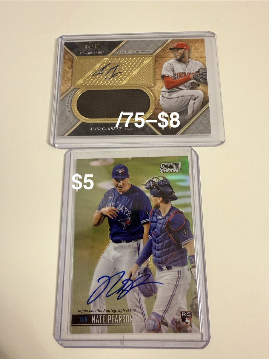 ASkiCards's tweet photo. @cardboardbst @brandongood10 Prices in photos. $1 PWE or $5 BMWT https://t.co/3BMKrIKqwc