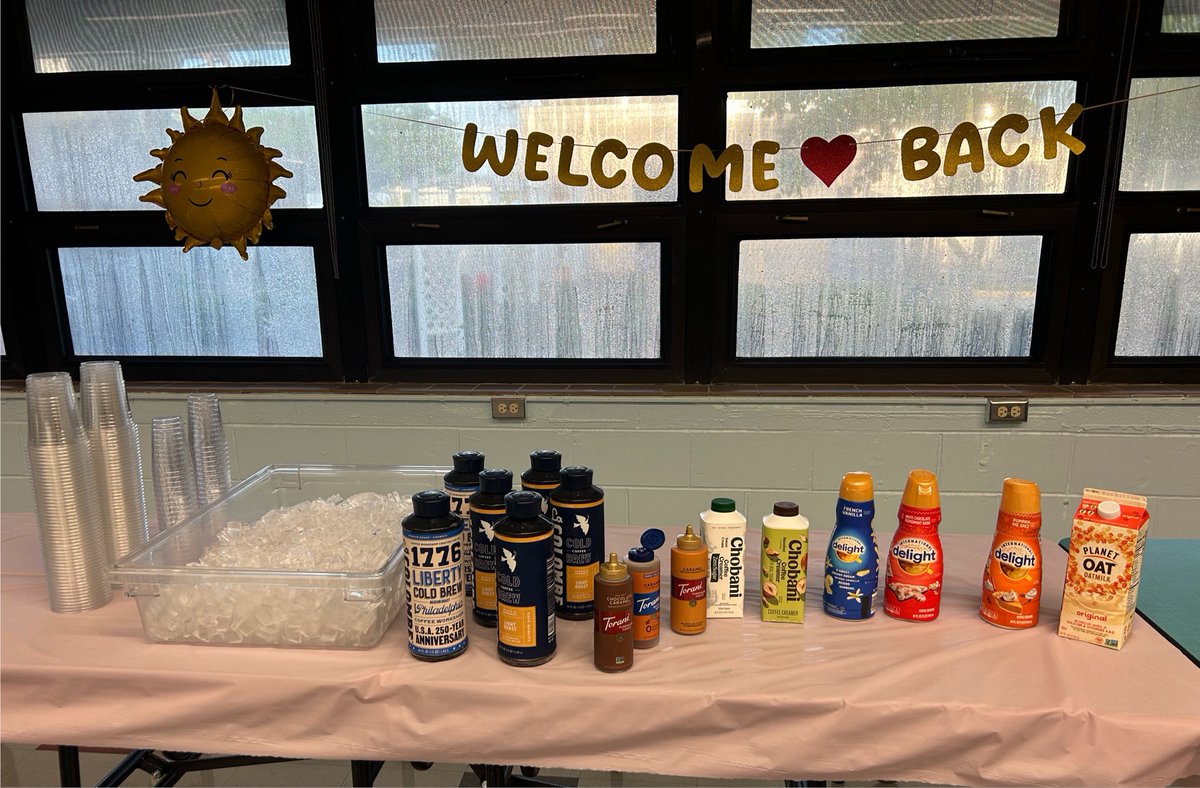 CoralSunsetAP's tweet photo. Iced coffee bar & bagels to kick off day 2 PD @sunset_coral! It was a great day of learning and growing @GarvinShaw @InstSupSteiger @MathSdpbc @PBCReading @PBCSDScience @SDPBCProfDev #thinkpairshare #collaboration #pd https://t.co/UIlbaVSxA5