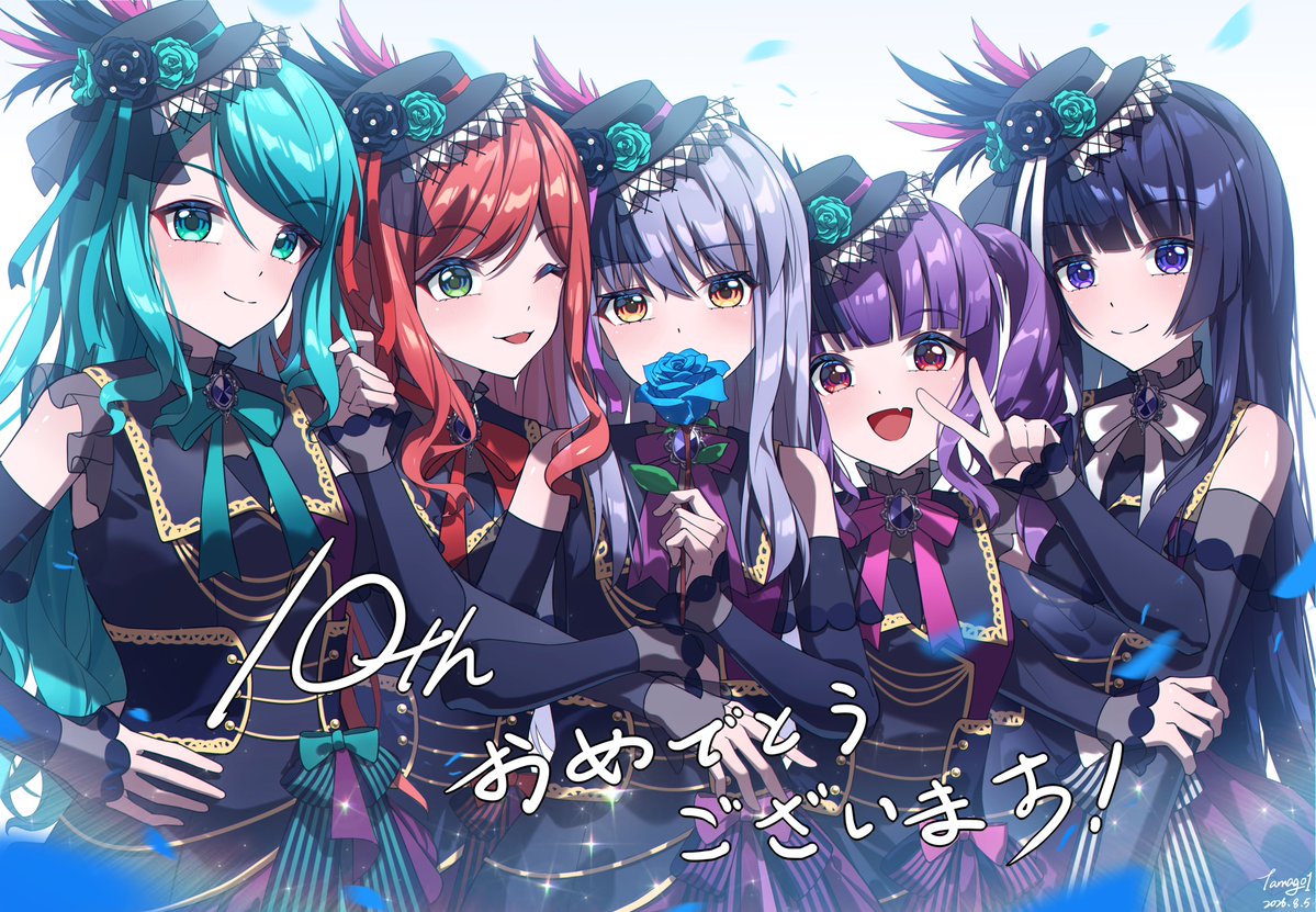 Tamag0zzz's tweet photo. 10周年おめでとうございます！
大好きです！
#Roselia結成10周年
＃bandoriart https://t.co/jZisGAuP8N