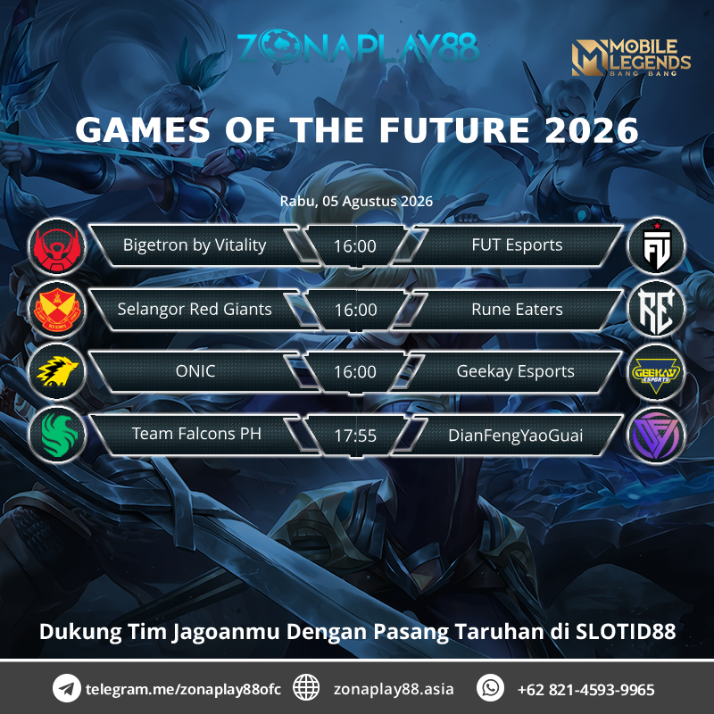 zonaplayupdate's tweet photo. 🎖GAMERS TURNAMENT🎖

🥷🏻 Rabu, 05 Agustus 2026 🥷🏻

🍺 MOBILE LEGENDS 🍺

🕹 GAMES OF THE FUTURE 2026 https://t.co/rD0DPfWoez