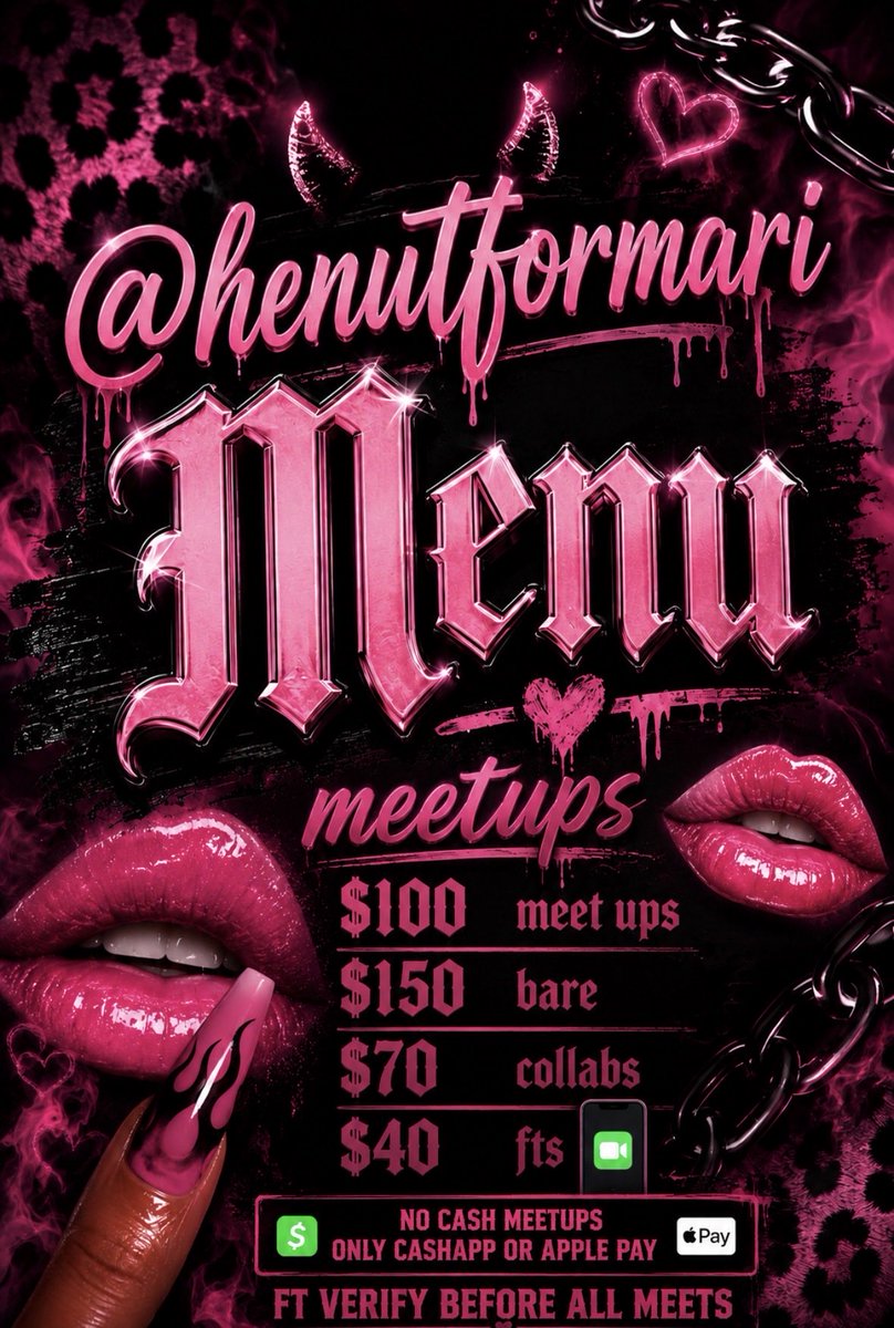 henutformari's tweet photo. My official menu for the month of August π²π²π²π² #htx #htxmeets #meetshtx #houston #meets #htxincall #htxoutcalls #htxlinks #houstonnightlife #ftshow #facetimefreaks #FacetimeFun https://t.co/n1SsRERajw