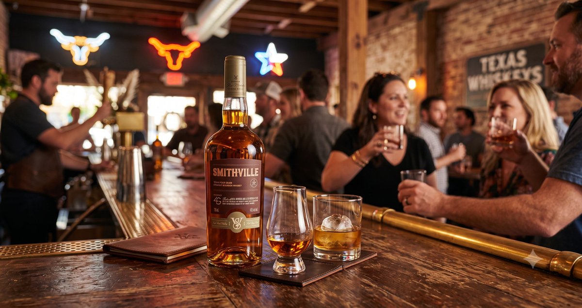 TastersClub's tweet photo. This month's Taster's Club pick is here 🤠 Smithville Texas Four Grain Bourbon — locally sourced grains, triple distilled, hand-flamed barrels. Pure Texas, glass to grain. Sign up today 👉 https://t.co/Fl12bcQJt9 https://t.co/qa7WCiyJKH