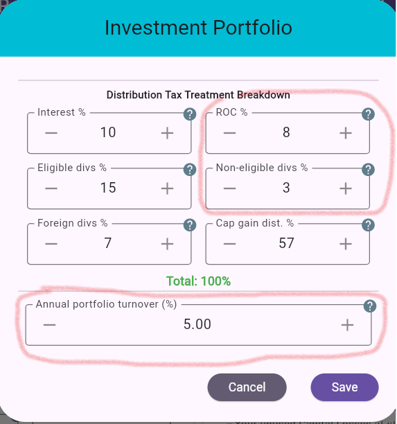 MayRetire's tweet photo. A small but meaningful update to MayRetire’s investment portfolio modelling 📊

The distribution tax breakdown now includes Return of Capital (ROC) and non-eligible dividends.

ROC is generally not taxable when received. Instead, it reduces the portfolio’s adjusted cost base; once the ACB reaches zero, additional ROC becomes a capital gain.

We’ve also added annual portfolio turnover to help model activity such as rebalancing, tax-gain or loss harvesting, and other portfolio adjustments. The selected portion is treated as sold and reinvested, realizing its share of the embedded capital gain or loss without generating spendable cash.

These additions should make taxable portfolio projections more representative of real-world investing.