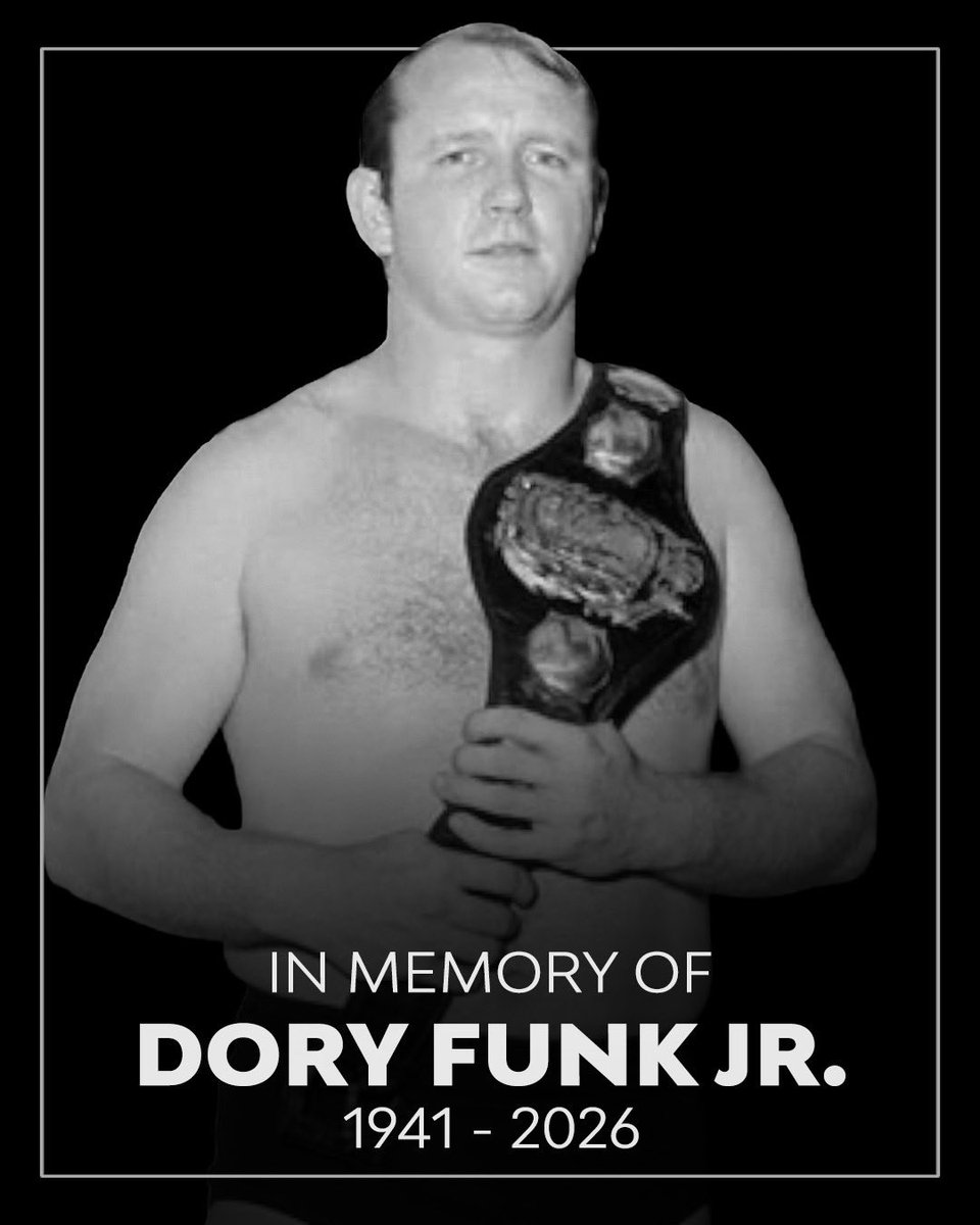 AEW's tweet photo. AEW and the wrestling world mourn the passing of the legendary Dory Funk Jr. Our deepest sympathies go out to his family, friends and fans during this difficult time. https://t.co/UGG5VcVGpl