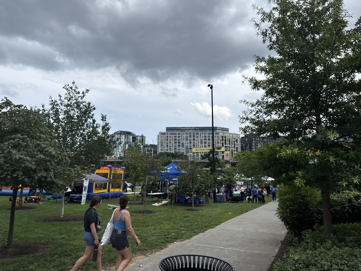 TheDMVLive's tweet photo. 🚨 Tonight is National Night Out! 🚨 

“National Night Out is an annual community-building campaign that promotes police-community partnerships and neighborhood camaraderie.”

Hundreds of events are taking place at different locations across the DMV area. This is the set-up for Washington DC’s main event, located at Alethia Tanner Park in Northeast DC.