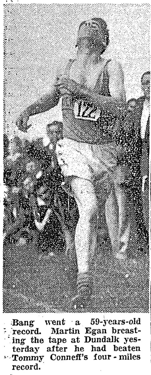 SportsHistory26's tweet photo. On this day 80 years ago Galway athlete Martin Egan broke a 59-year old national record for the 4-mile run at the NACA Championships at Dundalk…#athletics #ireland #record #naca https://t.co/tgm9PnSqEh
